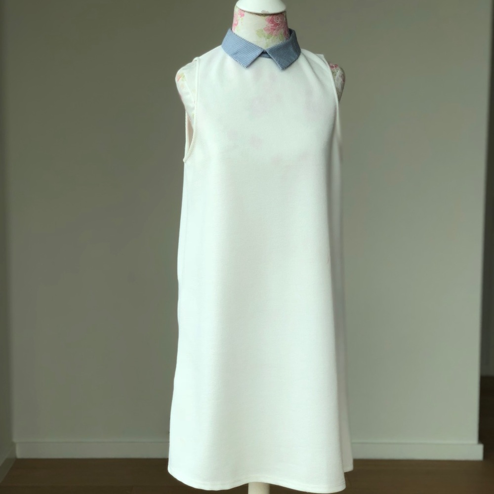 White Zara collar dress